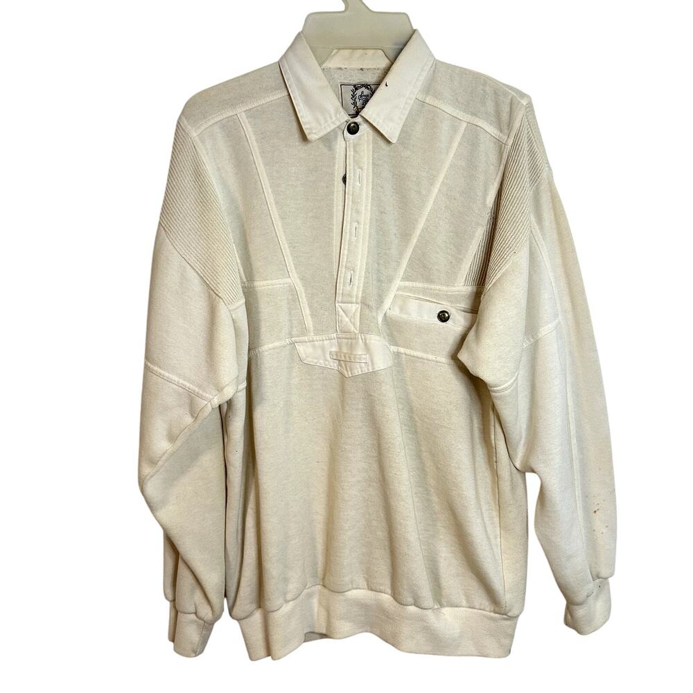 American Vintage Popover Sweater Mens Size Medium Cream
